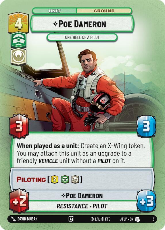 Poe Dameron - One Hell of a Pilot 6 Jump to Lightspeed - Weekly Play Promos Star Wars card