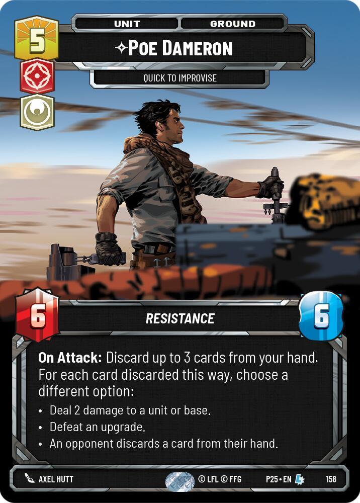 Poe Dameron - Quick to Improvise 158 Sector and Regional Promos: Season 1 Star Wars card