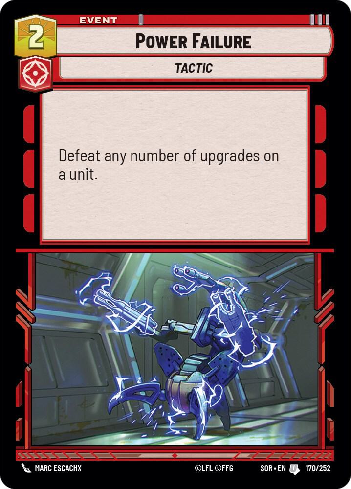 Power Failure 170/252 Spark of Rebellion Star Wars card