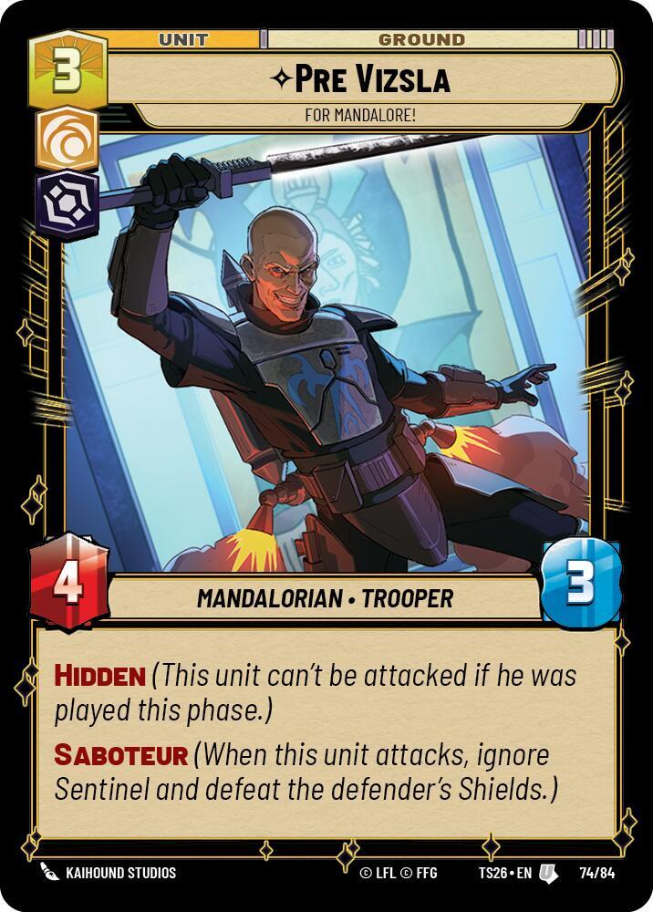 Pre Vizsla - For Mandalore! 74/84 Twin Suns Star Wars card