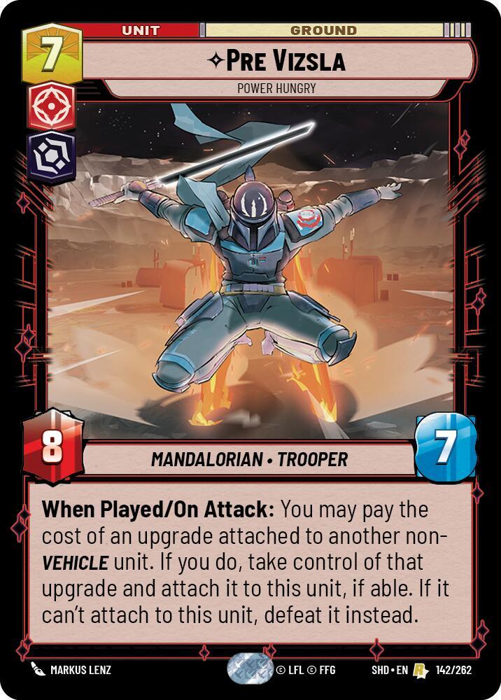 Pre Vizsla - Power Hungry 142/262 Shadows of the Galaxy Star Wars card
