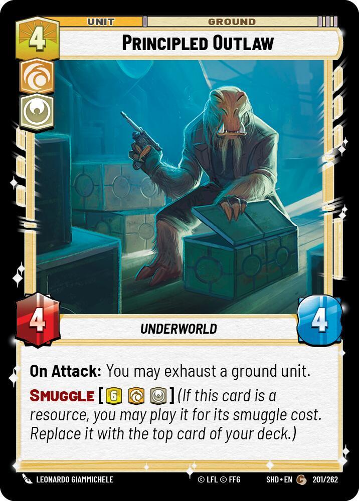 Principled Outlaw 201/262 Shadows of the Galaxy Star Wars card