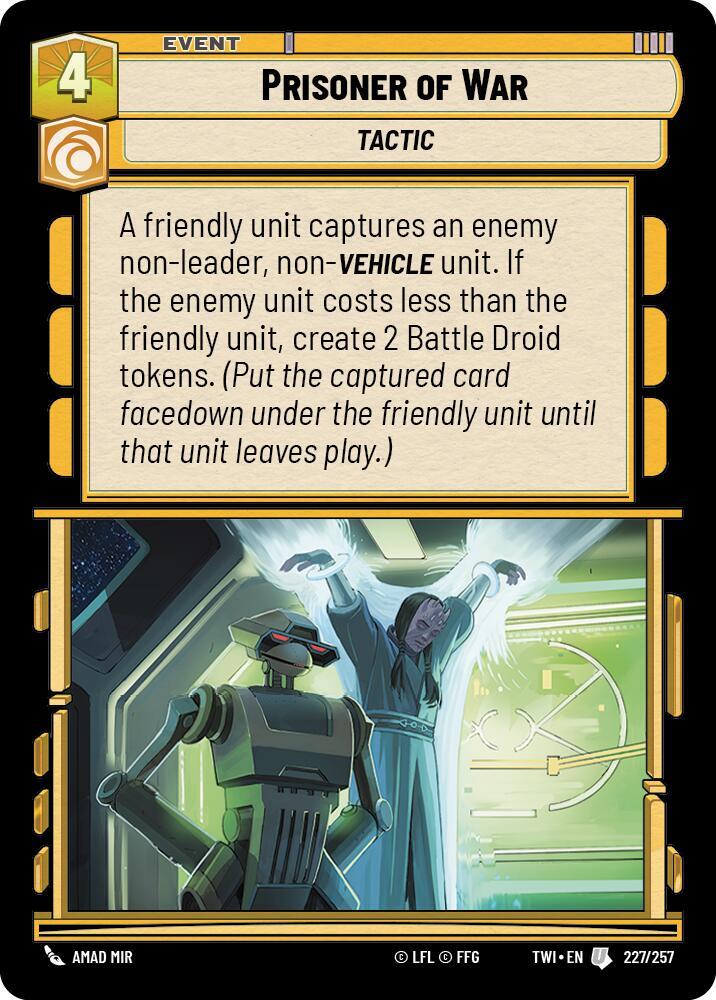 Prisoner of War 227/257 Twilight of the Republic Star Wars card
