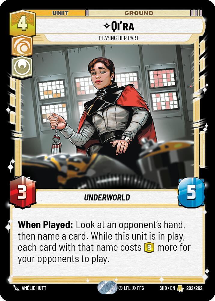 Qi'ra - Playing Her Part 202/262 Shadows of the Galaxy Star Wars card