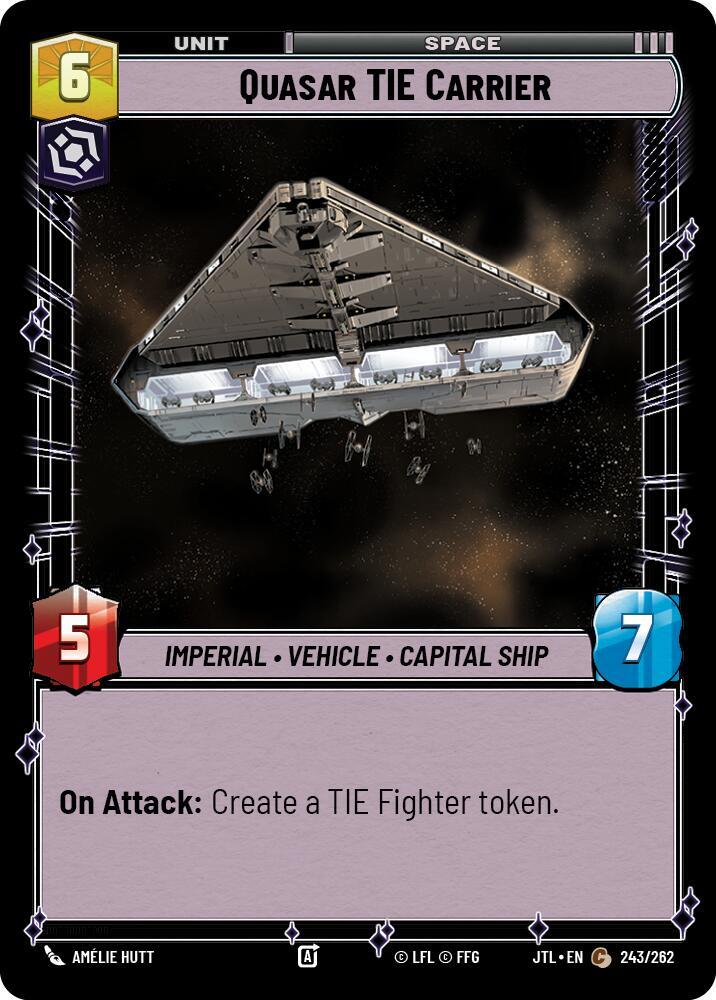 Quasar TIE Carrier 243/262 Jump to Lightspeed Star Wars card