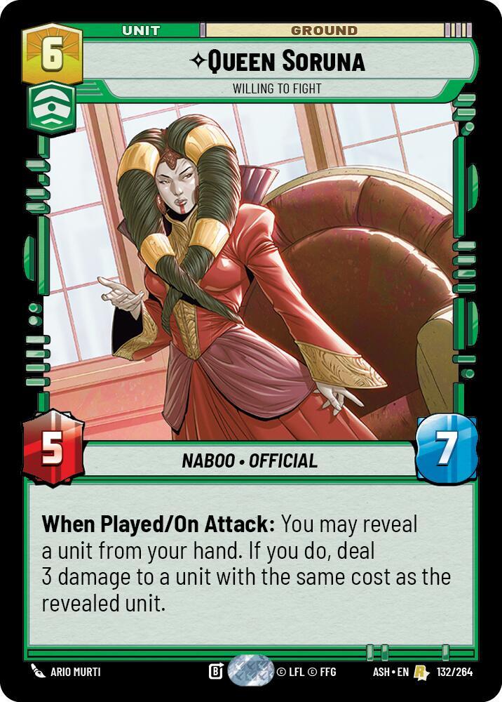 Queen Soruna - Willing to Fight 132/264 Ashes of the Empire Star Wars card