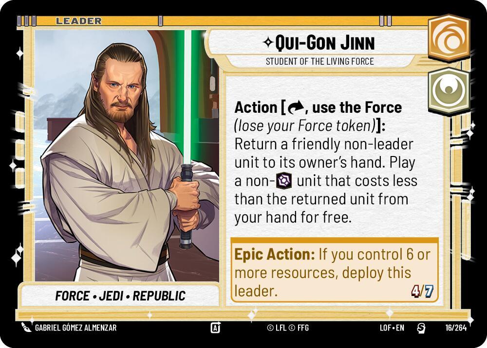 Qui-Gon Jinn - Student of the Living Force 016/264 Legends of the Force Star Wars card
