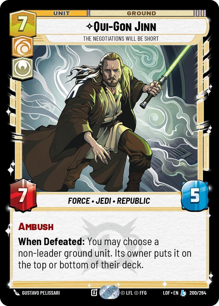 Qui-Gon Jinn - The Negotiations Will Be Short 200/264 Legends of the Force Star Wars card