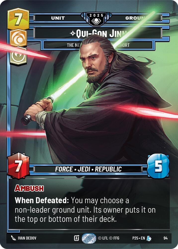 Qui-Gon Jinn - The Negotiations Will Be Short 94 Organized Play Promos Star Wars card