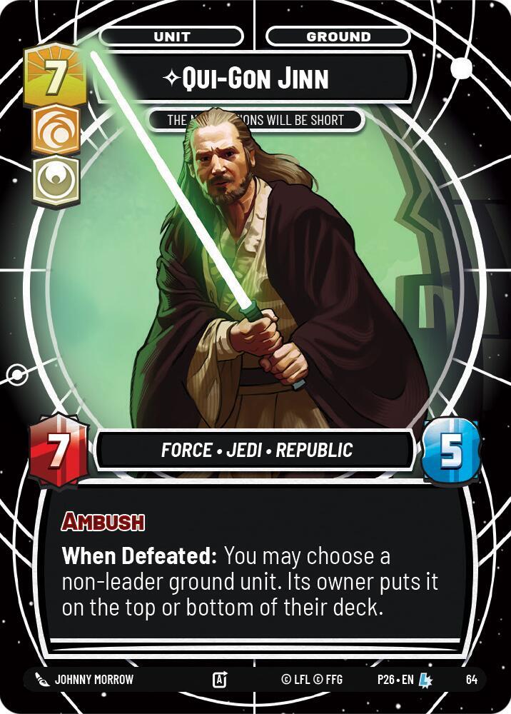 Qui-Gon Jinn - The Negotiations Will Be Short 64 Sector and Regional Promos: Season 1 Star Wars card