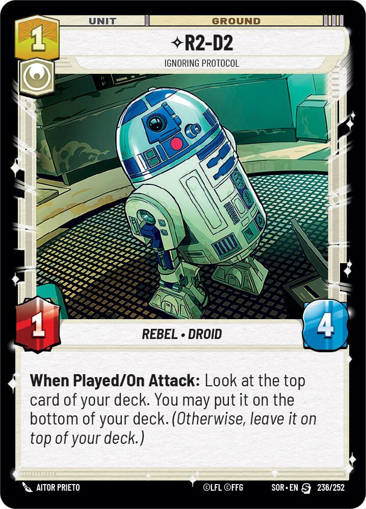 R2-D2 - Ignoring Protocol 236/252 Spark of Rebellion Star Wars card