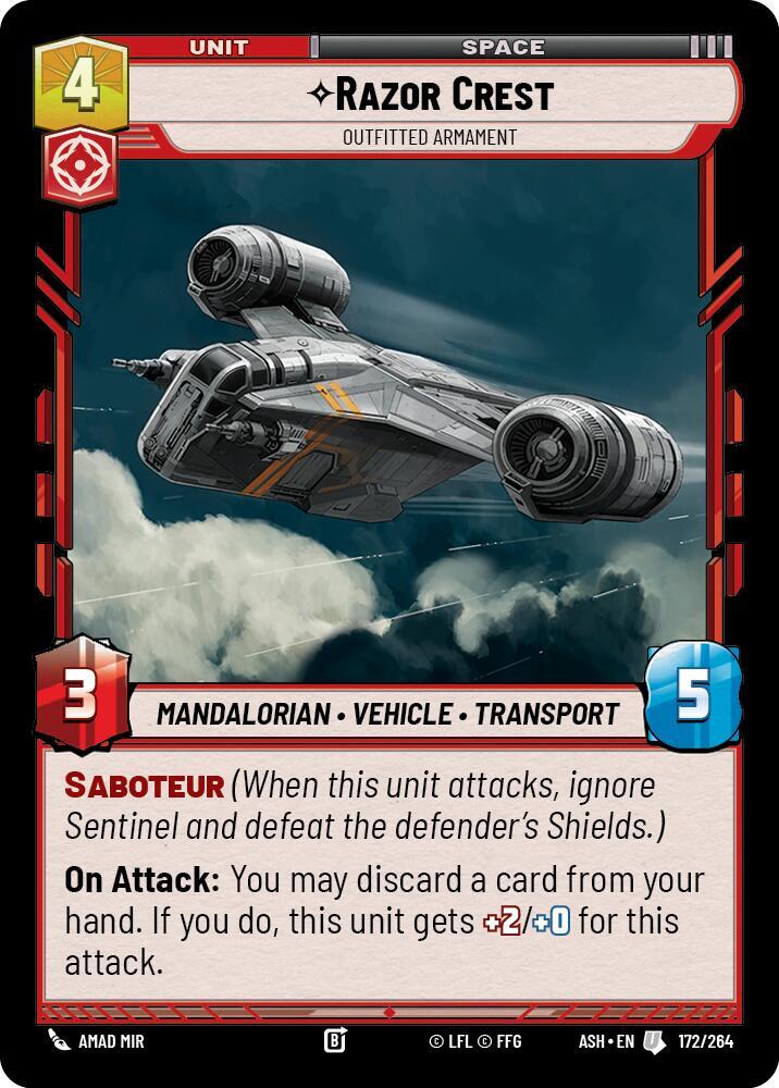 Razor Crest - Outfitted Armament 172/264 Ashes of the Empire Star Wars card