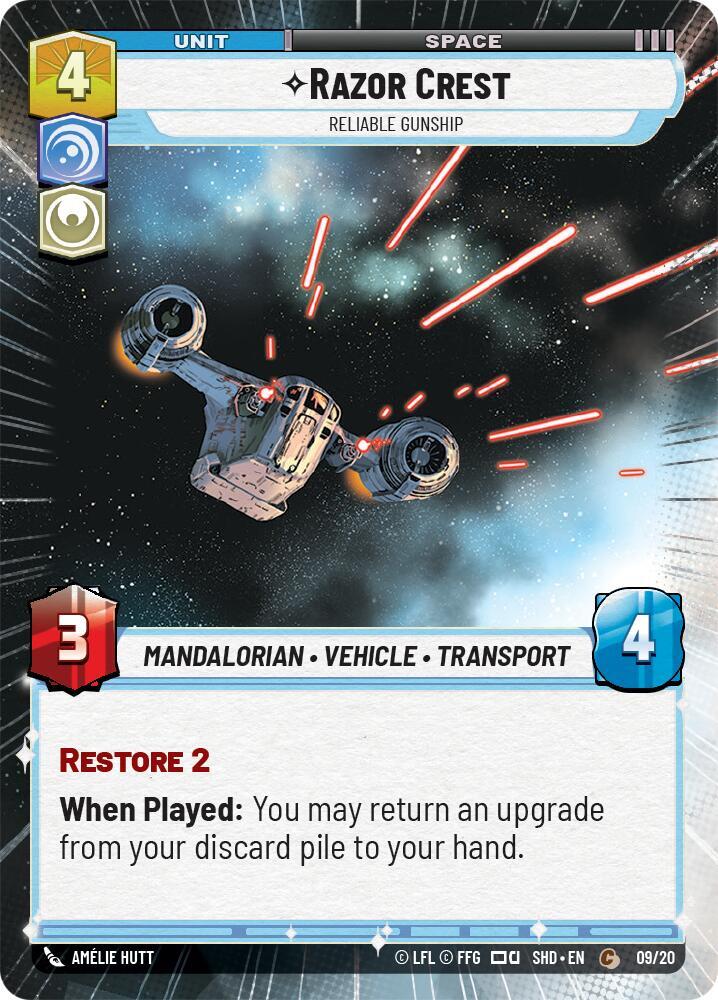 Razor Crest - Reliable Gunship (Hyperspace) 45920 Shadows of the Galaxy: Weekly Play Promos Star Wars card