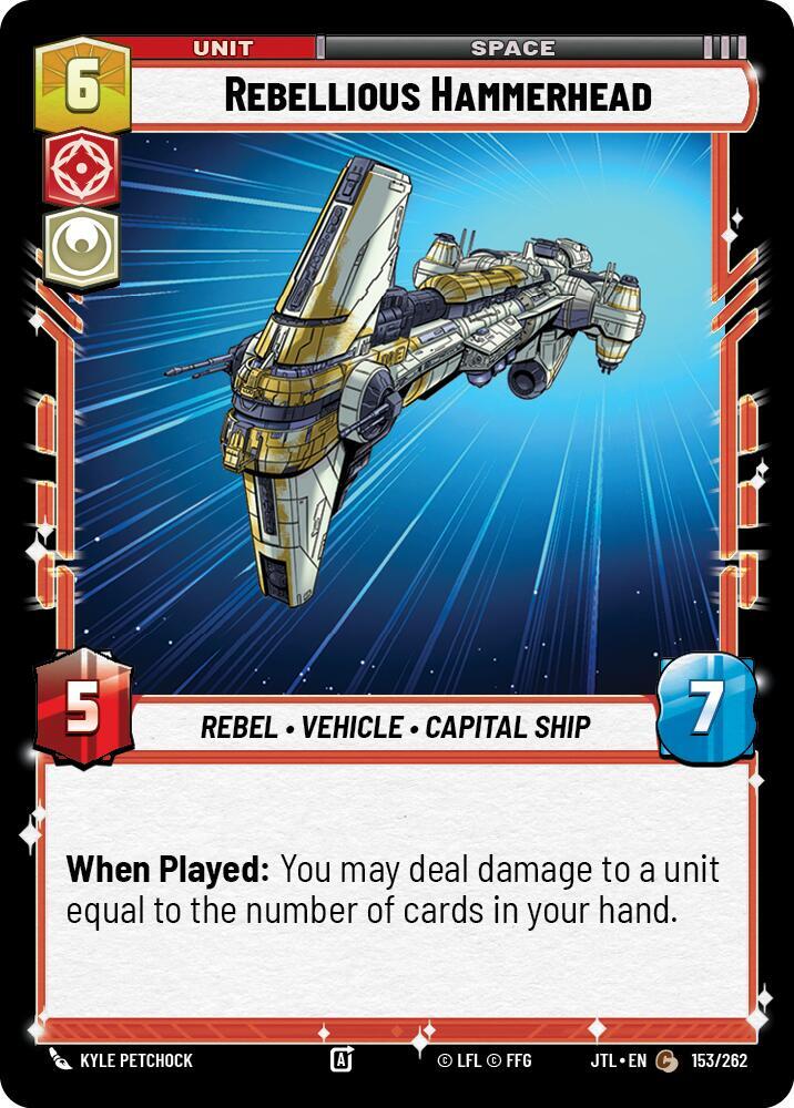 Rebellious Hammerhead 153/262 Jump to Lightspeed Star Wars card