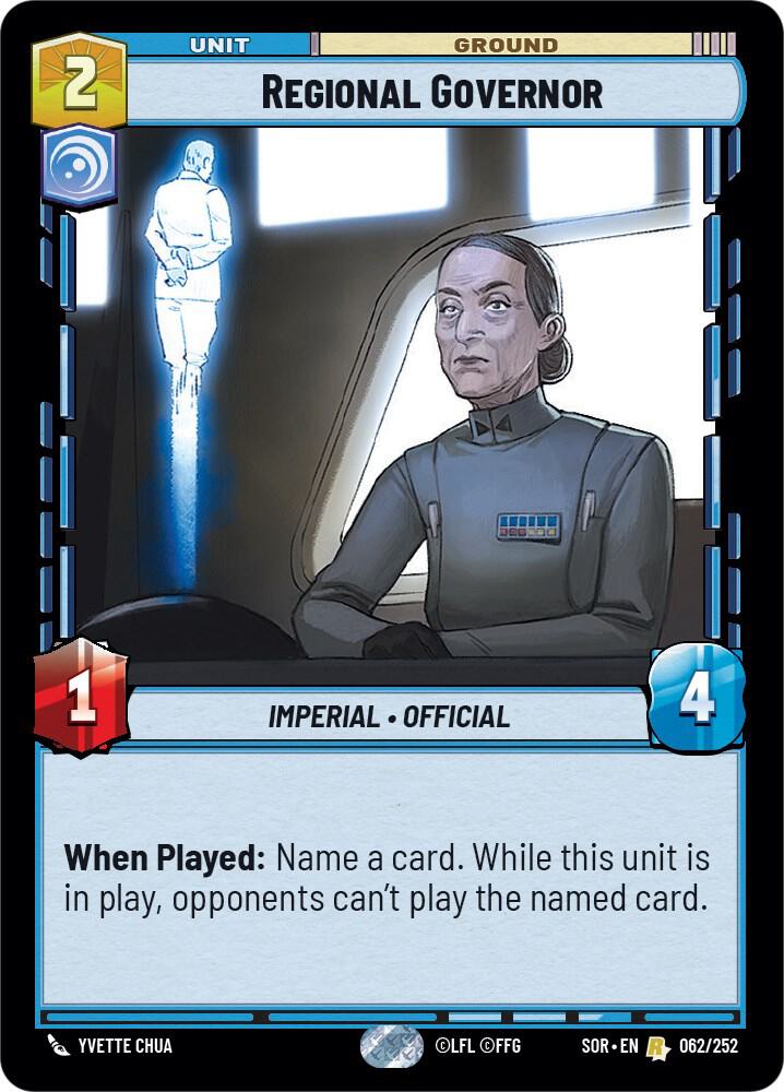 Regional Governor 062/252 Spark of Rebellion Star Wars card