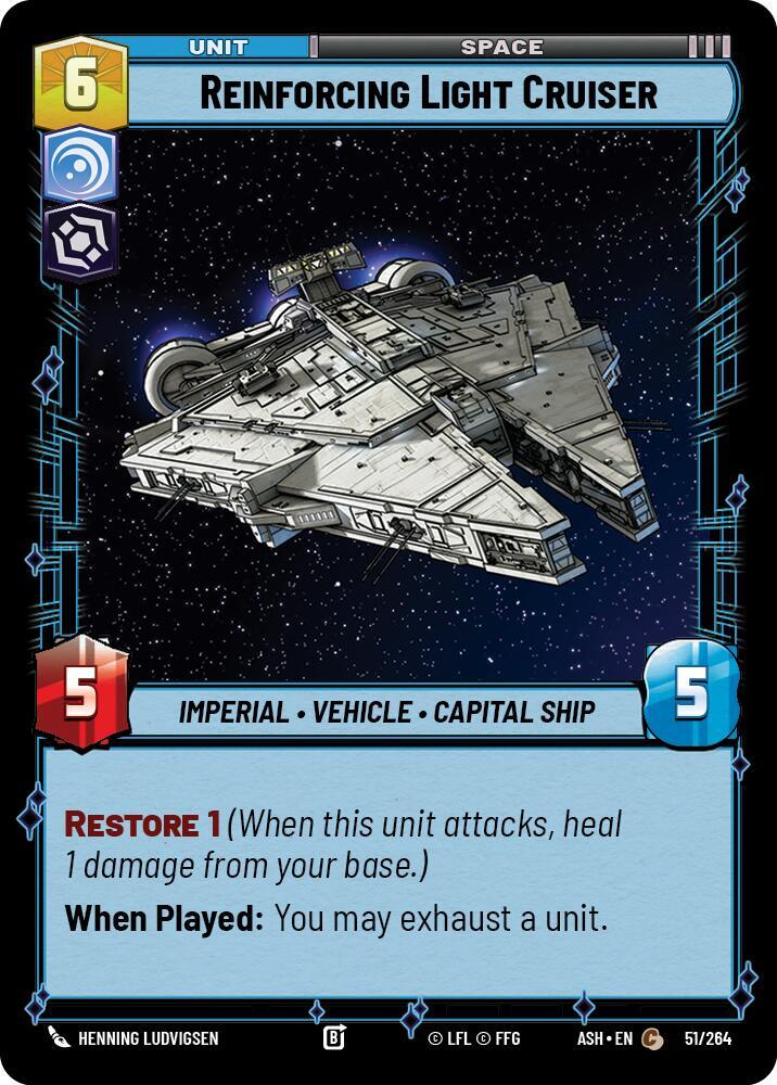 Reinforcing Light Cruiser 51/264 Ashes of the Empire Star Wars card