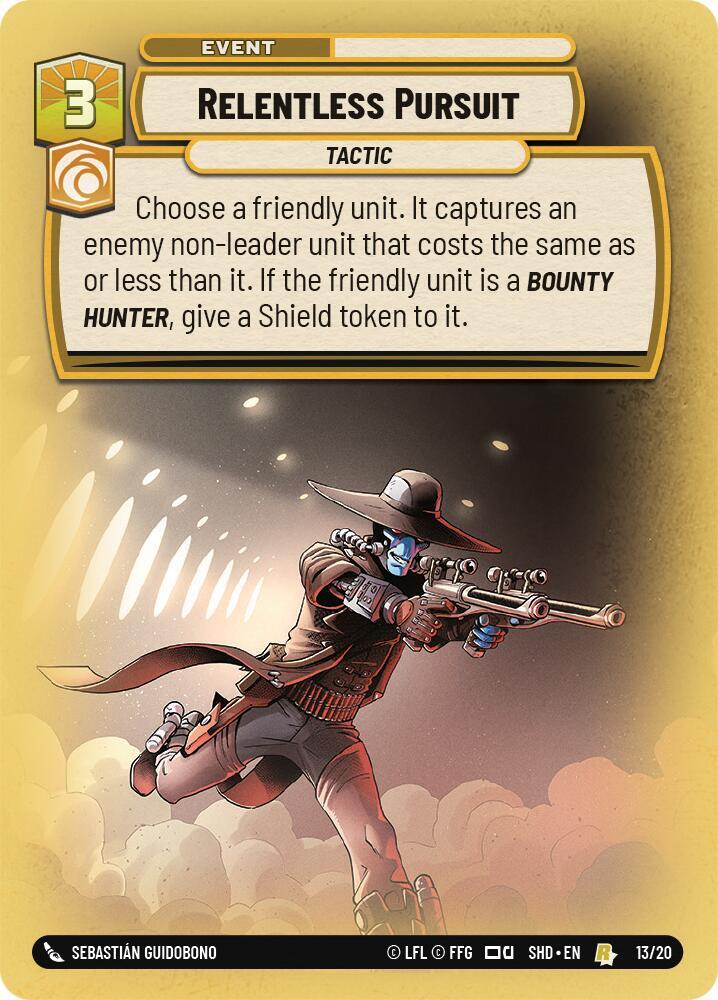 Relentless Pursuit 13/20 Shadows of the Galaxy: Weekly Play Promos Star Wars card