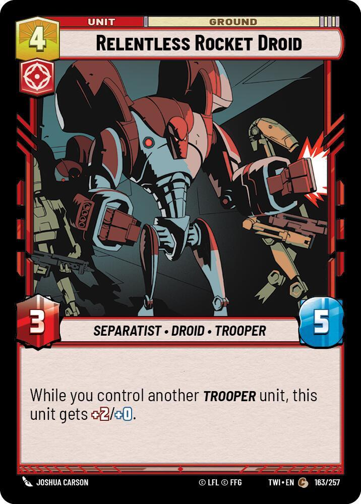 Relentless Rocket Droid 163/257 Twilight of the Republic Star Wars card