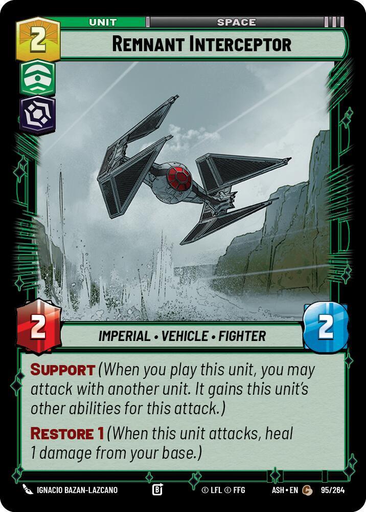 Remnant Interceptor 95/264 Ashes of the Empire Star Wars card