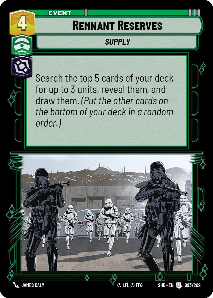 Remnant Reserves 093/262 Shadows of the Galaxy Star Wars card