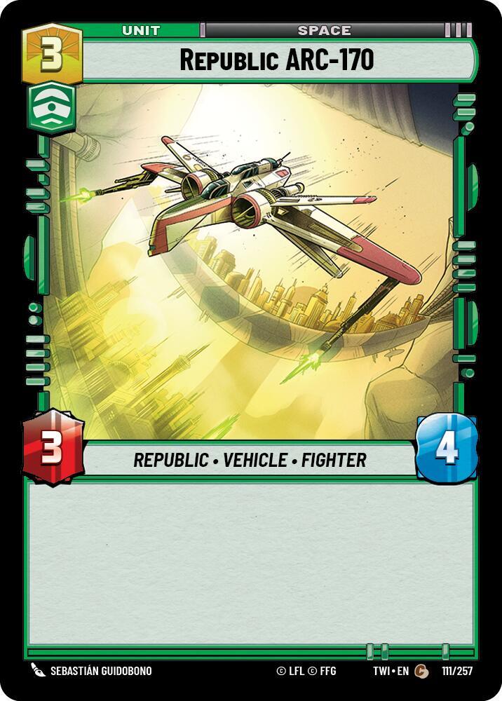 Republic ARC-170 111/257 Twilight of the Republic Star Wars card