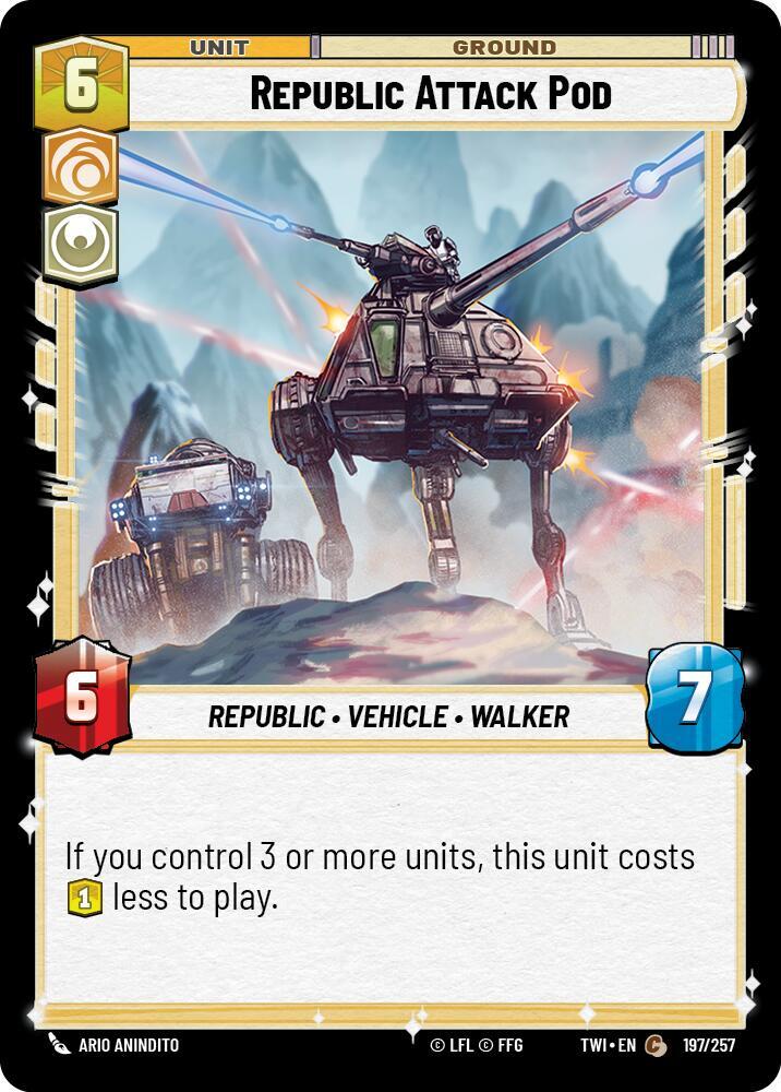 Republic Attack Pod 197/257 Twilight of the Republic Star Wars card