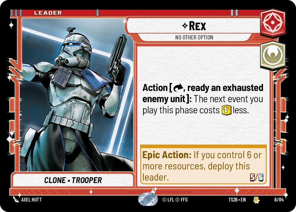 Rex - No Other Option 6/84 Twin Suns Star Wars card