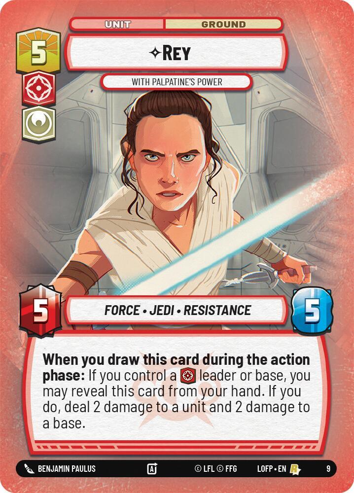 Rey - With Palpatine's Power 9 Legends of the Force: Weekly Play Promos Star Wars card