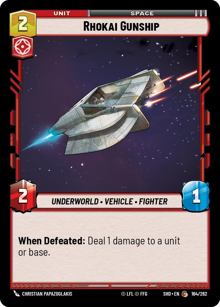 Rhokai Gunship 164/262 Shadows of the Galaxy Star Wars card