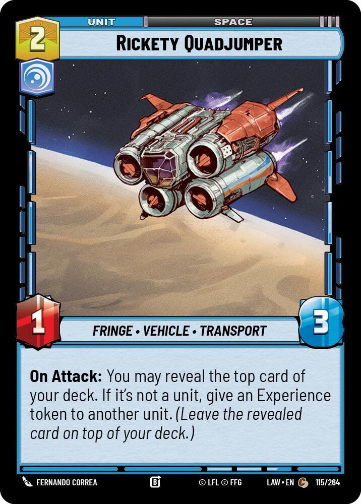 Rickety Quadjumper 115/264 A Lawless Time Star Wars card