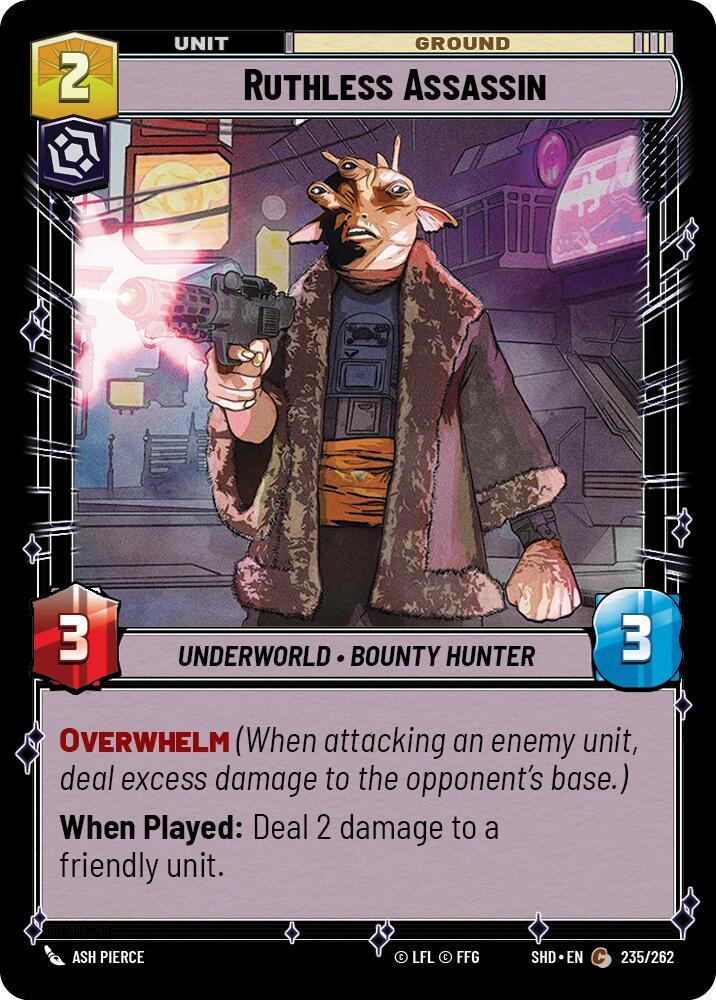 Ruthless Assassin 235/262 Shadows of the Galaxy Star Wars card
