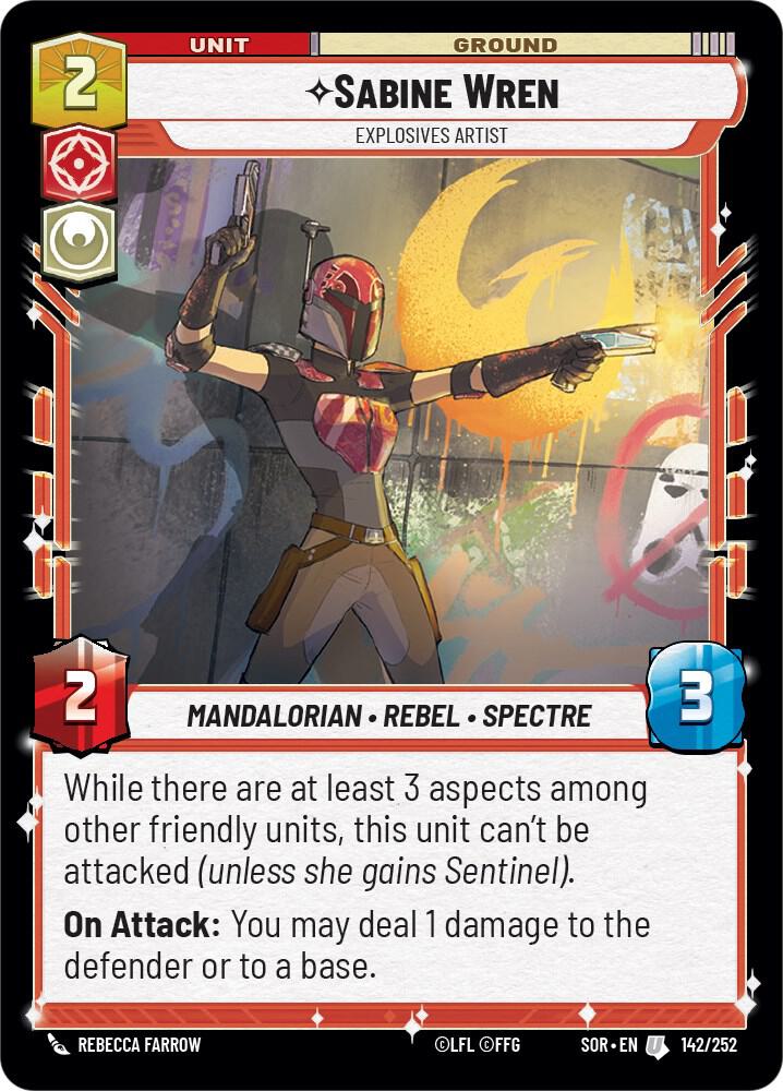 Sabine Wren - Explosives Artist 142/252 Spark of Rebellion Star Wars card