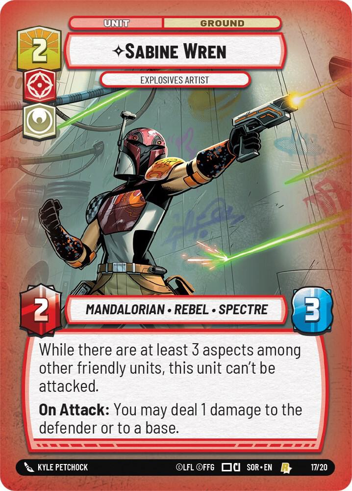 Sabine Wren - Explosives Artist 17/20 Spark of Rebellion: Weekly Play Promos Star Wars card