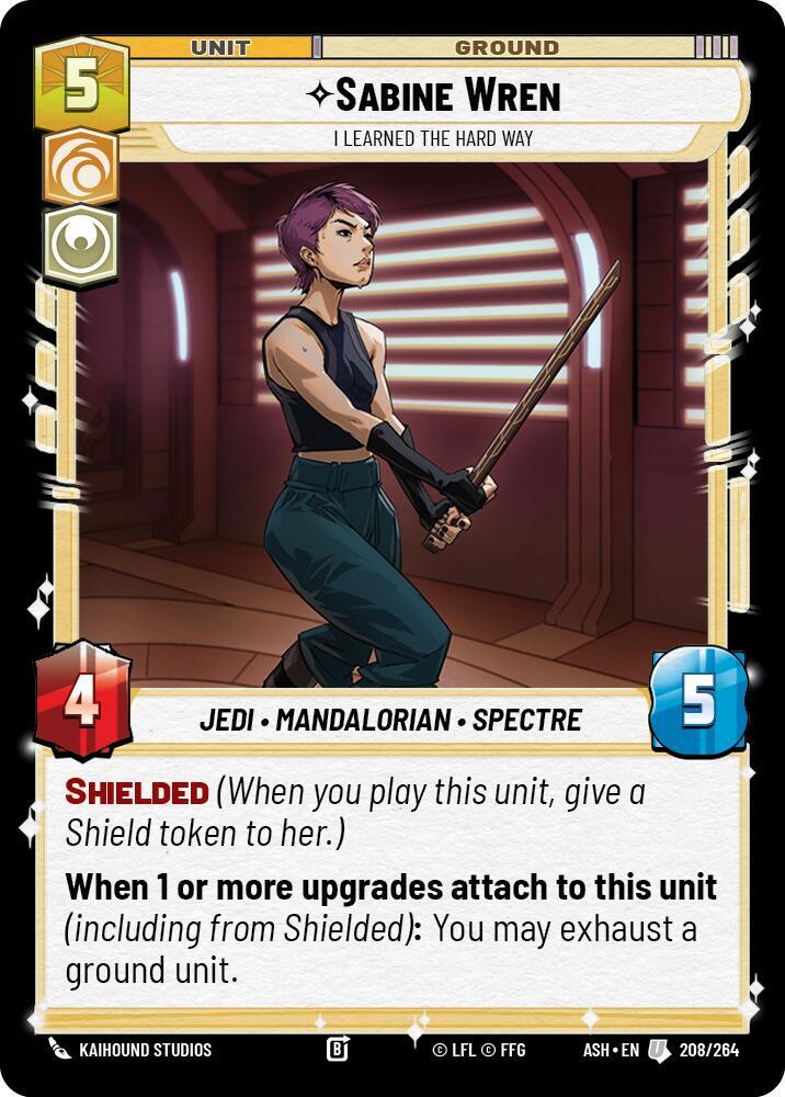 Sabine Wren - I Learned the Hard Way 208/264 Ashes of the Empire Star Wars card