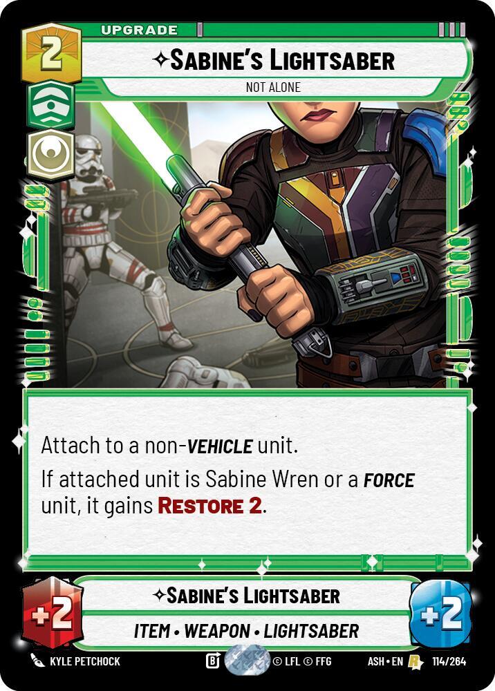Sabine's Lightsaber - Not Alone 114/264 Ashes of the Empire Star Wars card