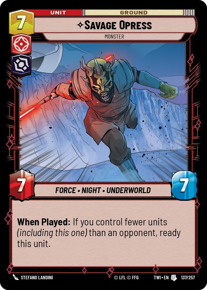 Savage Opress - Monster 137/257 Twilight of the Republic Star Wars card