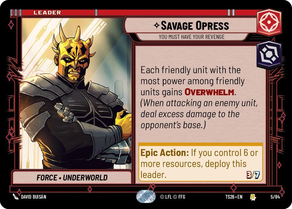 Savage Opress - You Must Have Your Revenge 5/84 Twin Suns Star Wars card
