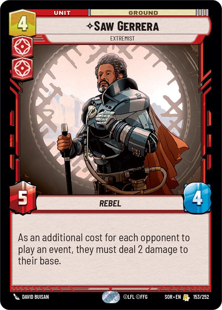 Saw Gerrera - Extremist 153/252 Spark of Rebellion Star Wars card