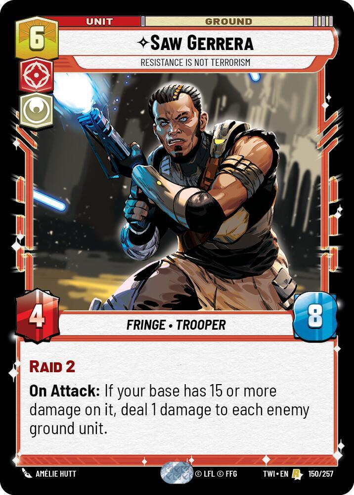 Saw Gerrera - Resistance is Not Terrorism 150/257 Twilight of the Republic Star Wars card