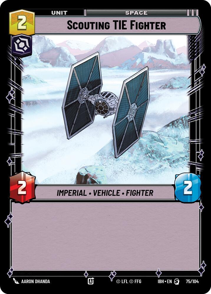 Scouting TIE Fighter 75/104 Intro Battle Hoth Star Wars card