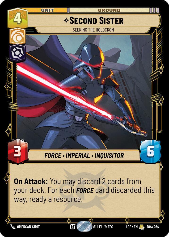 Second Sister - Seeking the Holocron 184/264 Legends of the Force Star Wars card