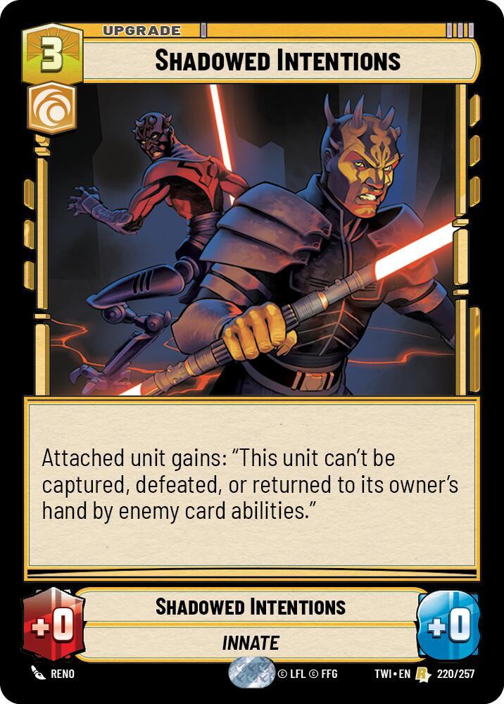 Shadowed Intentions 220/257 Twilight of the Republic Star Wars card