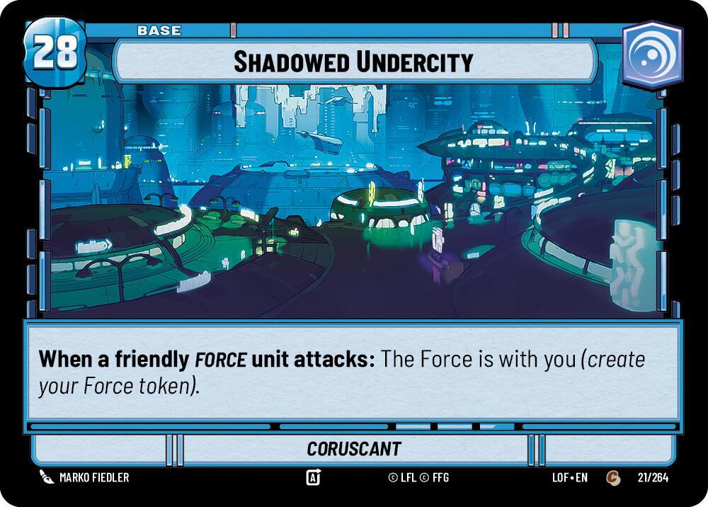 Shadowed Undercity // Shield 021/264 // T02/T03 Legends of the Force Star Wars card