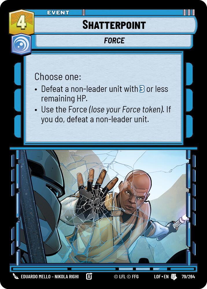 Shatterpoint 079/264 Legends of the Force Star Wars card