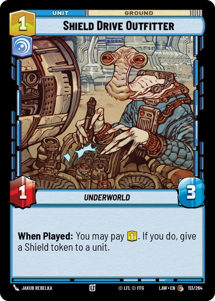 Shield Drive Outfitter 113/264 A Lawless Time Star Wars card