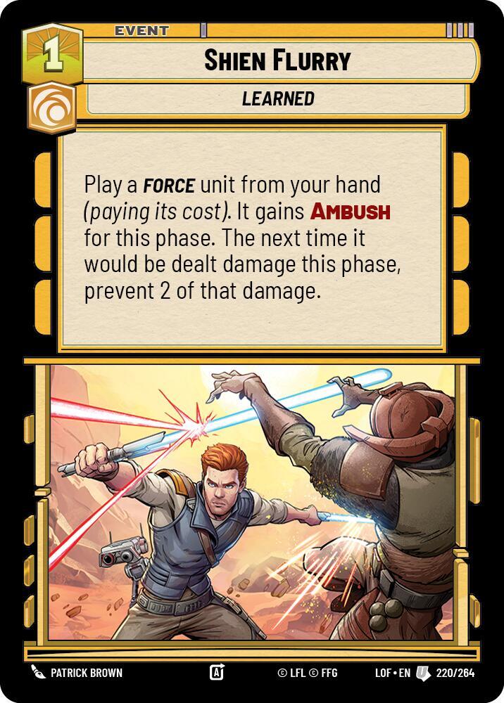 Shien Flurry 220/264 Legends of the Force Star Wars card