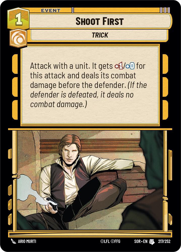 Shoot First 217/252 Spark of Rebellion Star Wars card