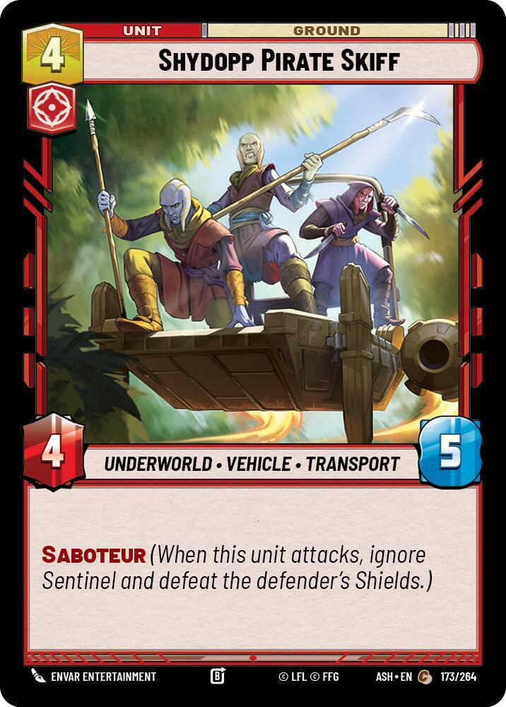 Shydopp Pirate Skiff 173/264 Ashes of the Empire Star Wars card