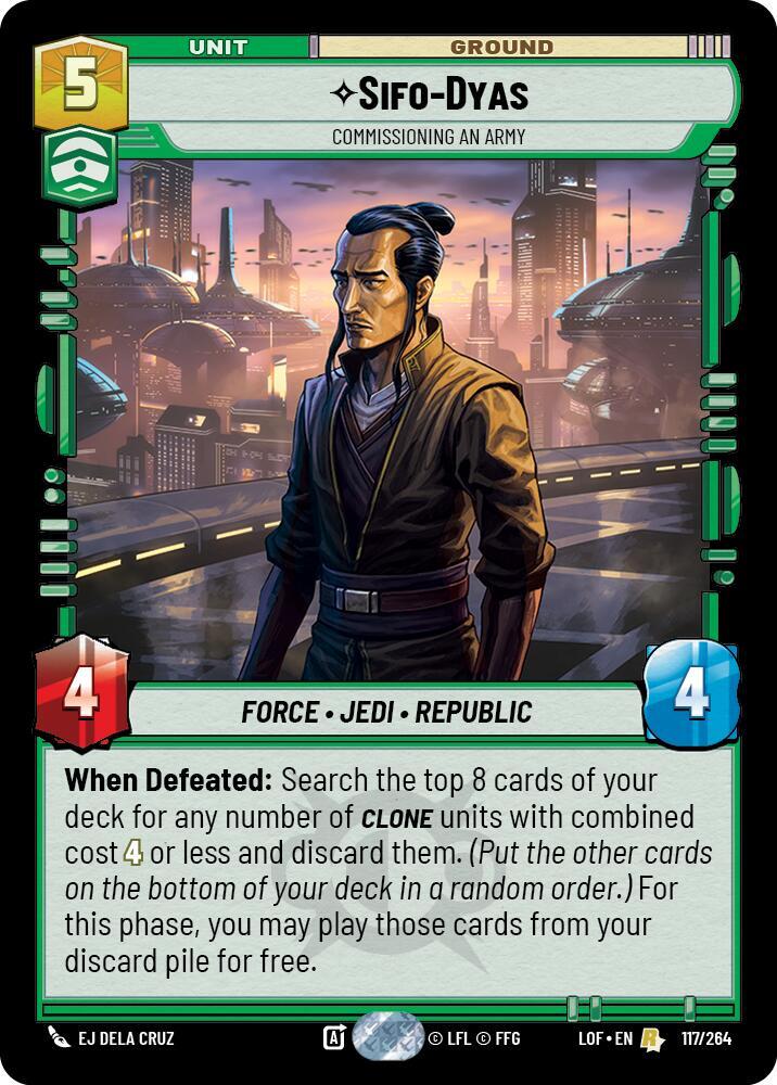 Sifo-Dyas - Commissioning An Army 117/264 Legends of the Force Star Wars card