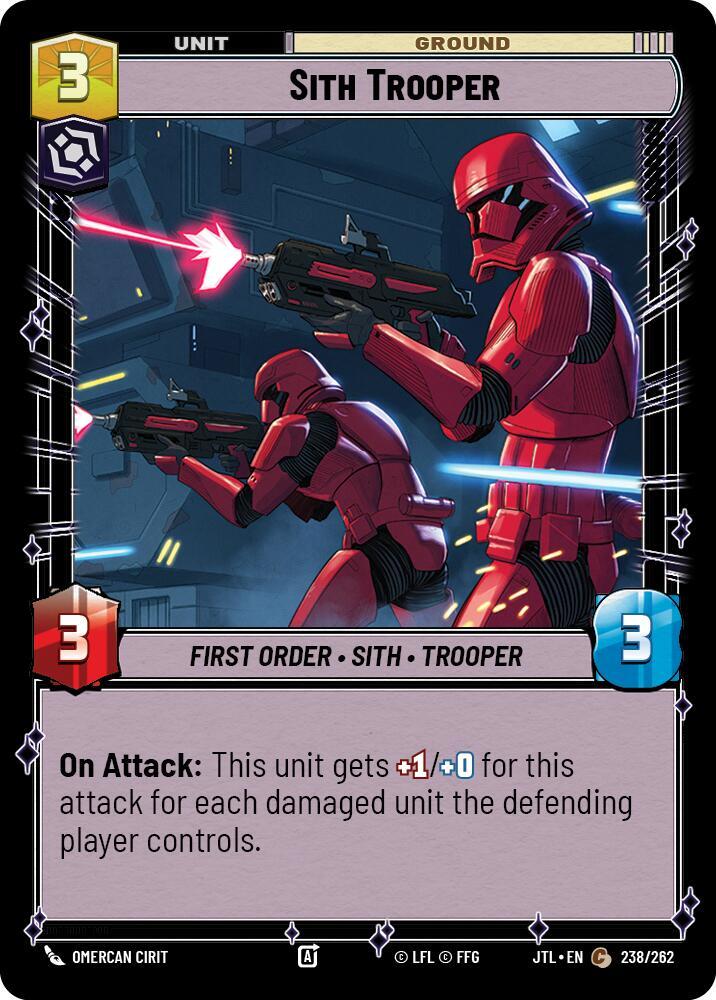 Sith Trooper 238/262 Jump to Lightspeed Star Wars card
